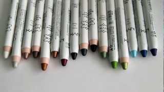 NYX Jumbo Eye Shadow Pencils Live Swatches amp Review [upl. by Oigroeg]