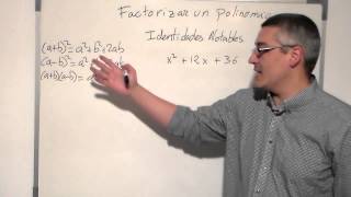 Factorización de polinomios usando identidades notables Aprende matemáticas [upl. by Adnahc]