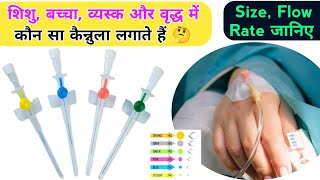 Cannula Sizes and colourCannula kitne prakar ke hote haicannula typesCannula insertion technique [upl. by Enahpad]