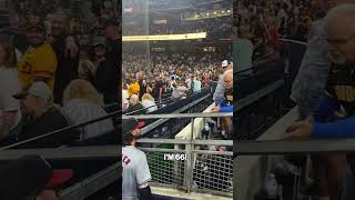 😠 66yearold Padres fan argues with Jesse Winker  shorts [upl. by Dnarb]