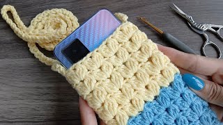 Easy DIY Crochet phone cover  Step by step 💞💕 [upl. by Acinimod]