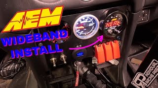 AEM WIDEBAND SENSOR AND CONTROLLER INSTALL  MX5 MIATA TURBO BUILD pt65 [upl. by Akinnor]