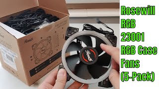 Rosewill RGBF23001 120mm Case Fans 5Pack Unboxing [upl. by Cirdahc]