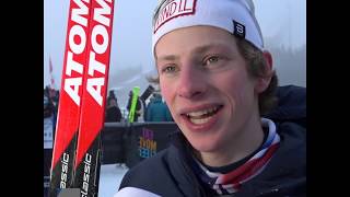 Ansgar Evensen  vinnerintervju JuniorNM langrenn sprint 2018 [upl. by Ollie]