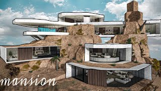 Bloxburg Mansion Mountain Modern House  House Build  Roblox [upl. by Granny]