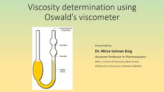 To Determine viscosity using Oswald viscometer [upl. by Izabel]