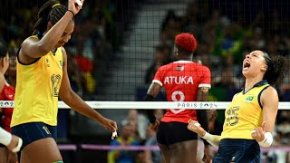 Brasil atropela Quênia na estreia do vôlei feminino em Paris  AFP [upl. by Mozza542]