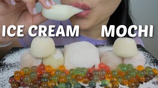 ASMR Mochi ICE CREAM with Fresh Mango Mocha and Popping BOBA Soft Relaxing Food Sounds  NE [upl. by Ledniahs]