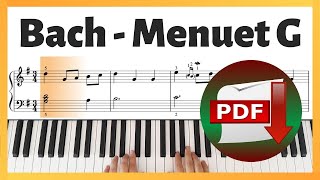 Bach  Minuet in G Major BWV Anh 114 Petzold  Piano Sheet Music Piano Tutorial [upl. by Rednael]