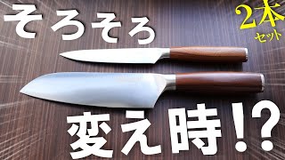 【切れ味テスト有】そろそろお持ちの包丁の切れ味、鈍ってきていませんか？幅広い食材に対応できる三徳包丁、ペティナイフの２本入ったステンレス製包丁セットおすすめします【PAUDIN】 [upl. by Atnes]