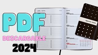 Agenda 2024 para Imprimir Plantilla en PDF barata y completa Como hacerla y encuadernacion fácil [upl. by Muiram]