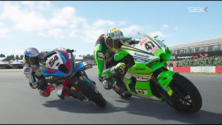 AXEL BASSANI VS TOPRAK RAZGATLIOGLU  WSBK DONINGTON PARK INGGRIS  SBK 24 GAMEPLAY REPLAY [upl. by Daile]