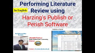 Performing Literature Review using Harzings Publish or Perish Software [upl. by Llerehc]