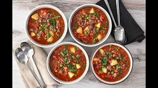 How to Make Easy Hamburger Soup [upl. by Carmena242]