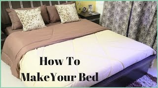 How To Make A Bed How To Put A Bed Sheet On A Bed [upl. by Hamfurd]