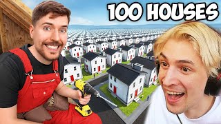 MrBeast Built 100 Homes And Gave Them Away  xQc Reacts [upl. by Eirac]