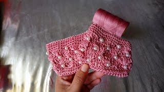 Monedero 👛 Tejido a Crochet Punto Abanicos con Perlas [upl. by Iuqcaj76]