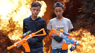 NERF WAR FREE FIRE IS REAL BATTLE 2 [upl. by Ewolram37]