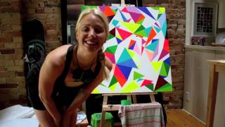 How to Paint an Acrylic Art Piece Using Painters Tape [upl. by Cyrie]