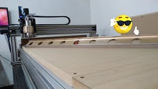 4X10 13003000 cnc router MDF bed leveling [upl. by Esimorp]