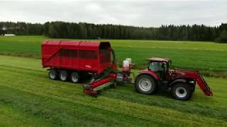 Forage harvest with Metsjö Forage harvester 1360M and MetaQ75 trailer [upl. by Hesky]