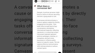 What does a canvasser do [upl. by Irami]