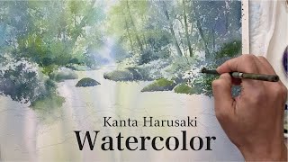 Kanta Harusaki Watercolor 春崎幹太 水彩画 奥入瀬 [upl. by Anbul]