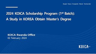 CIAT 2024 KOICA Scholarship Program 1st Batch Briefing Session [upl. by Cristionna210]