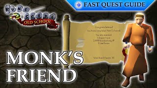 Monks Friend Quest  OSRS Quality Quick Guide 2023 [upl. by Hnamik]