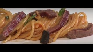 Pasta recipe Spaghettini De Cecco with Shitaki Mushroom and beef [upl. by Beall]