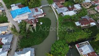 Aerial view of the house by the river [upl. by Rosen]