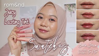 romampnd Juicy Lasting Tint Bare Juicy 2021 SS Swatches romand [upl. by Ceevah869]