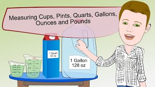 Measuring Up  Cups Pints Quarts Gallons Ounces and Pounds [upl. by Olinde]