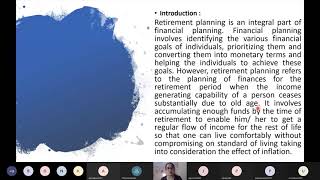 Personal Financial Planning RETIREMENT PLANNING THEORY [upl. by Fairman]