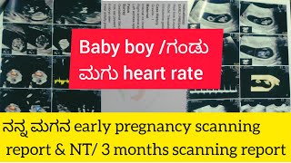 ಗಂಡು ಮಗುವಿನ scanning report  ನನ್ನ ಮಗನ early pregnancy amp Nt scanning report [upl. by Eikkin]