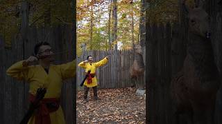 Shooting poor mans gaozhen target with MR Bows Tiron archery asmr thumbdraw horsebow cosplay [upl. by Roti401]