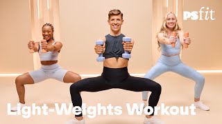 45Minute FullBody Workout With Light Weights [upl. by Helbonnas834]