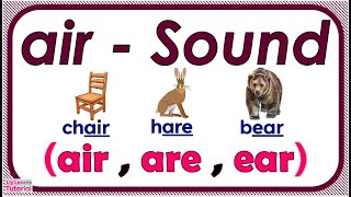 TRIGRAPH  PHONICS  READING Words with air Sound spelt AIR ARE EAR  Liy Learns Tutorial [upl. by Shetrit]