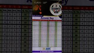 Tallentex  20102024 Class 10 Answer Key [upl. by Giamo]