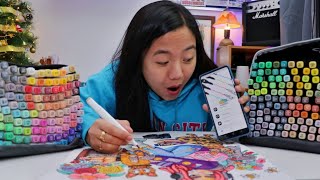 UNBOXING ALCOHOL MARKERS and I Made A Big DRAWING using these [upl. by Chui971]