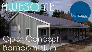 Awesome Open Concept Barndominium  Blu House Properties [upl. by Boycie]