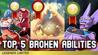 TOP 5 MOST BROKEN UNIQUE ABILITIES  DRAGON BALL LEGENDS [upl. by Jacquelynn]