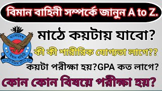 বিমান বাহিনী সম্পর্কে জানুন A to Z airforce job circular 2022 [upl. by Oidualc]