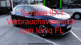 Tschüss VW ID4  Um wie viel ist der Ioniq FL sparsamer auf der identischen Strecke zum Händler [upl. by Esinart]