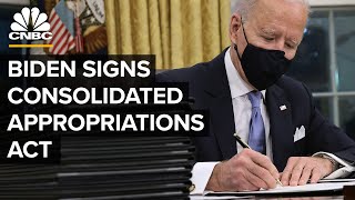 Biden signs into law the Consolidated Appropriations Act 2022 — 31522 [upl. by Rosenkranz]