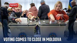 Moldova Moscow deny misinformation allegations as polls close in election and EU referendum [upl. by Willett]