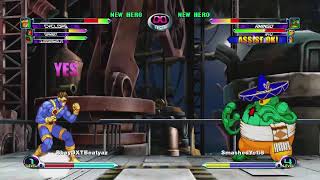 MARVEL VS CAPCOM 2 GAMBIT CYCLOPS JUGGERNAUT SMASHEDYETI8 VS BBOY DXT XBOX 360 FREE MVC2 XMEN 97 [upl. by Aneerbas]