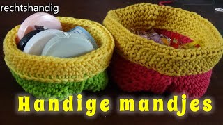 Haken  tutorial 551 Handige mandjes [upl. by Buckden192]