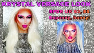 KRYSTAL VERSACE MAKEUP TUTORIAL DRAG RACE UK SEASON 3 [upl. by Shaper387]