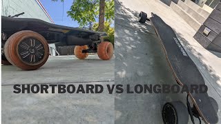 Electric Longboard Vs Electric Shortboard [upl. by Eniarrol261]